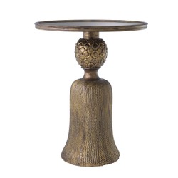 Casa Padrino Luxus Esstisch Antik Gold Ø 60 x H. 74,5 cm - Luxus Wohnzimmermöbel