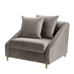 Casa Padrino sillón de terciopelo gris / latón 88 x 94 x H. 73 cm - Sillón de Salón con 2 Cojines - Muebles de Lujo Casa Padrino sillón de terciopelo gris / latón 88 x 94 x H. 73 cm - Sillón de Salón con 2 Cojines - Muebles de Lujo