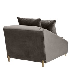 Casa Padrino sillón de terciopelo gris / latón 88 x 94 x H. 73 cm - Sillón de Salón con 2 Cojines - Muebles de Lujo