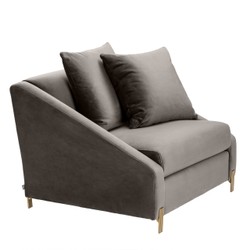 Casa Padrino sillón de terciopelo gris / latón 88 x 94 x H. 73 cm - Sillón de Salón con 2 Cojines - Muebles de Lujo