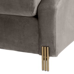 Casa Padrino sillón de terciopelo gris / latón 88 x 94 x H. 73 cm - Sillón de Salón con 2 Cojines - Muebles de Lujo