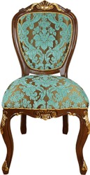 Silla de comedor de lujo barroca Casa Padrino Aspecto antiguo turquesa / marrón-dorado - Muebles de hotel de lujo - Hecho en Italia Silla de comedor de lujo barroca Casa Padrino Aspecto antiguo turquesa / marrón-dorado - Muebles de hotel de lujo - Hecho en Italia