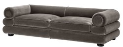 Casa Padrino Luxury Velvet Sofa Gray / Black 233 x 96 x H. 65 cm - Living Room Sofa - Luxury Quality
