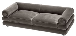 Casa Padrino Luxury Velvet Sofa Gray / Black 233 x 96 x H. 65 cm - Living Room Sofa - Luxury Quality