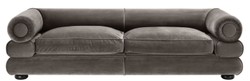 Casa Padrino Luxury Velvet Sofa Gray / Black 233 x 96 x H. 65 cm - Living Room Sofa - Luxury Quality