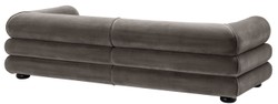 Casa Padrino Luxury Velvet Sofa Gray / Black 233 x 96 x H. 65 cm - Living Room Sofa - Luxury Quality