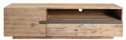 Casa Padrino armoire de télévision design avec porte et tiroir naturel / gris teck 170 x 42 x H. 46 cm - Buffet - Fait à la Main en Bois Massif!