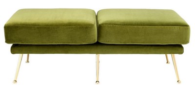 Casa Padrino Luxus Sitzbank Grün / Messingfarben 125 x 58 x H. 45 cm - Luxus Möbel