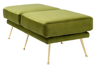 Casa Padrino Luxus Sitzbank Grün / Messingfarben 125 x 58 x H. 45 cm - Luxus Möbel