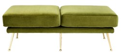Casa Padrino luxury bench green / brass 125 x 58 x H. 45 cm - Luxury Furniture