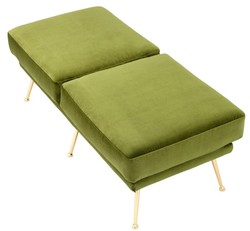 Casa Padrino luxury bench green / brass 125 x 58 x H. 45 cm - Luxury Furniture