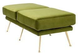 Casa Padrino luxury bench green / brass 125 x 58 x H. 45 cm - Luxury Furniture