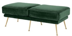 Casa Padrino panca in velluto di lusso verde scuro / ottone 125 x 58 x H. 45 cm - Panca Imbottita in Velluto - Mobili di Lusso