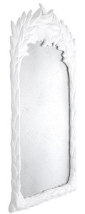 Casa Padrino Luxus Spiegel Weiß / Antikes Spiegelglas 82 x 5 x H. 130 cm - Wandspiegel im Kolonialstil - Luxus Kollektion