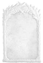 Casa Padrino specchio di lusso bianco / vetro specchio antico 82 x 5 x H. 130 cm - Specchio da Parete nello Stile Coloniale - Collezione di Lusso