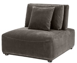 Casa Padrino fauteuil de luxe gris / noir 93 x 109 x H. 83 cm - Fauteuil de Salon avec Dossier et 2 Coussins - Meubles de Salon