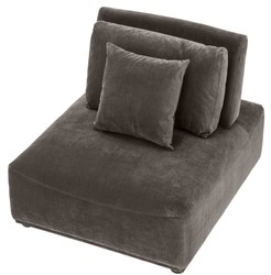 Casa Padrino fauteuil de luxe gris / noir 93 x 109 x H. 83 cm - Fauteuil de Salon avec Dossier et 2 Coussins - Meubles de Salon