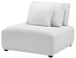 Casa Padrino poltrona di lusso bianco / nero 93 x 109 x H. 83 cm - Poltrona da Salotto con Schienale e 2 Cuscini - Mobili per Soggiorno