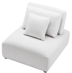 Casa Padrino poltrona di lusso bianco / nero 93 x 109 x H. 83 cm - Poltrona da Salotto con Schienale e 2 Cuscini - Mobili per Soggiorno
