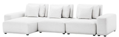 Casa Padrino paisaje residencial de lujo blanco / negro 340 x 159 x H. 83 cm - Sofá de Sala con 6 Cojines - Calidad de Lujo