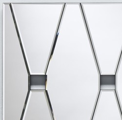 Casa Padrino espejo de pared de diseño con 4 mirillas de 80 x H. 45 cm - Espejo de Salón - Espejo Guardarropía - Espejo de Lujo
