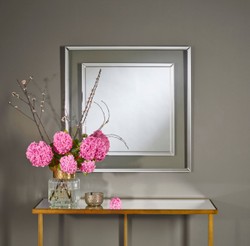 Casa Padrino specchio da parete di design 90 x H. 90 cm - Specchio da Salotto - Specchio Guardaroba - Mobili di Lusso