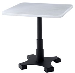 Casa Padrino luxury dining table white / black 75 x 75 x H. 75 cm - Kitchen Table with Square Marble Top - Dining Room Furniture