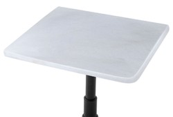Casa Padrino luxury dining table white / black 75 x 75 x H. 75 cm - Kitchen Table with Square Marble Top - Dining Room Furniture