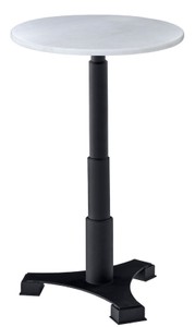 Casa Padrino tavolo da bar di lusso bianco / nero Ø 60 x H. 110 cm - Tavolo da Bar con Piano Rotondo in Marmo - Mobili da Bar