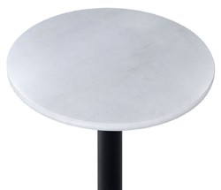Casa Padrino luxury bar table white / black Ø 60 x H. 110 cm - Bar Table with Round Marble Top - Bar Furniture