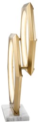Casa Padrino Lampada da Tavolo a LED di Lusso Ottone Antico / Bianco 52 x 14 x H. 58 cm - Lampada da Tavolo Dimmerabile di Design con Base in Marmo - Collezione di Lusso