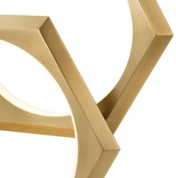 Casa Padrino Lampada da Tavolo a LED di Lusso Ottone Antico / Bianco 52 x 14 x H. 58 cm - Lampada da Tavolo Dimmerabile di Design con Base in Marmo - Collezione di Lusso