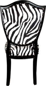 Casa Padrino Art Deco Luxus Esszimmer Stuhl Zebra / Schwarz - Luxus Hotel Möbel