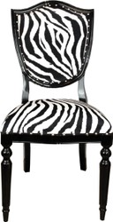 Casa Padrino Art Deco - Silla de comedor de lujo, cebra / negro - Muebles de hotel de lujo Casa Padrino Art Deco - Silla de comedor de lujo, cebra / negro - Muebles de hotel de lujo