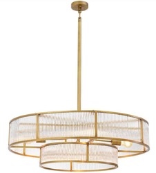 Casa Padrino Lustre De Luxe Laiton Antique Ø 90 x H. 27 cm - Lustre Rond - Qualité de Luxe