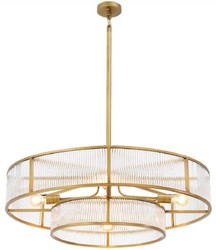 Casa Padrino Lustre De Luxe Laiton Antique Ø 90 x H. 27 cm - Lustre Rond - Qualité de Luxe
