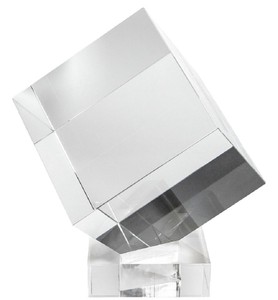 Casa Padrino cube acrylique décoratif de luxe avec support 30 x 30 x H. 30 cm - Décoration de Bureau - Décoration de Salle de Séjour - Qualité de Luxe