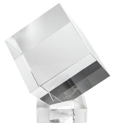 Casa Padrino cube acrylique décoratif de luxe avec support 30 x 30 x H. 30 cm - Décoration de Bureau - Décoration de Salle de Séjour - Qualité de Luxe