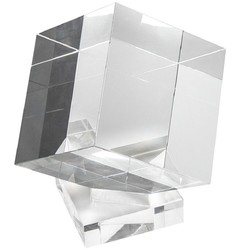 Casa Padrino cube acrylique décoratif de luxe avec support 30 x 30 x H. 30 cm - Décoration de Bureau - Décoration de Salle de Séjour - Qualité de Luxe