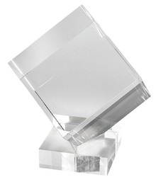 Casa Padrino cube acrylique décoratif de luxe avec support 30 x 30 x H. 30 cm - Décoration de Bureau - Décoration de Salle de Séjour - Qualité de Luxe