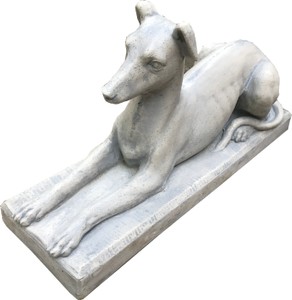 Casa Padrino Sculpture De Jardin Art Nouveau Chien Massif & Lourd 83 x 27 x H47 cm - Sculpture De Jardin Style Antique Gris Casa Padrino Sculpture De Jardin Art Nouveau Chien Massif & Lourd 83 x 27 x H47 cm - Sculpture De Jardin Style Antique Gris