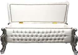 Casa Padrino Barock Truhe Truhen Bank Truhen Sitzbank Hocker Hockerbank Barocktruhe Luxus Truhe Barocktruhe Ottoman Baroque Stool Bench Weiß Silber White Silver Furniture Interior Möbel Casa Padrino Barock Truhe Truhen Bank Truhen Sitzbank Hocker Hockerbank Barocktruhe Luxus Truhe Barocktruhe Ottoman Baroque Stool Bench Weiß Silber White Silver Furniture Interior Möbel