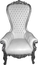 Casa Padrino Barock Sessel Majestic Weiß Silber Bling Bling Glitzersteine Riesensessel Thron Throne Chair Chairs Furniture Baroque Interior Möbel VIP White Silver Casa Padrino Barock Sessel Majestic Weiß Silber Bling Bling Glitzersteine Riesensessel Thron Throne Chair Chairs Furniture Baroque Interior Möbel VIP White Silver