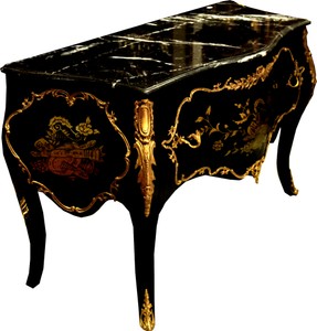 Cassettone barocco Casa Padrino nero / oro 130 cm con applicazioni in metallo e piano in marmo Cassettone barocco Casa Padrino nero / oro 130 cm con applicazioni in metallo e piano in marmo