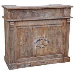 Casa Padrino Landhausstil Bartisch mit 2 Schubladen Naturfarben 120 x 50 x H. 109 cm - Barschrank - Theke - Landhaus Stil Möbel