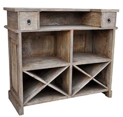 Casa Padrino Landhausstil Bartisch mit 2 Schubladen Naturfarben 120 x 50 x H. 109 cm - Barschrank - Theke - Landhaus Stil Möbel