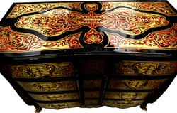 Casa Padrino Baroque Boulle Dresser Black / Gold / Red 112 cm - Aparador para mueble Casa Padrino Baroque Boulle Dresser Black / Gold / Red 112 cm - Aparador para mueble
