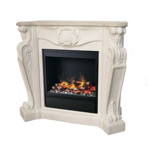 Casa Padrino luxury Art Nouveau fireplace cream white with LED steam fireplace insert 118 x 43 x H. 111 cm - Luxury electric fireplace with steam function Casa Padrino luxury Art Nouveau fireplace cream white with LED steam fireplace insert 118 x 43 x H. 111 cm - Luxury electric fireplace with steam function