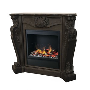 Casa Padrino luxury Art Nouveau fireplace black with LED steam fireplace insert 118 x 43 x H. 111 cm - Luxury electric fireplace with steam function Casa Padrino luxury Art Nouveau fireplace black with LED steam fireplace insert 118 x 43 x H. 111 cm - Luxury electric fireplace with steam function
