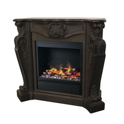 Casa Padrino luxury Art Nouveau fireplace black with LED steam fireplace insert 118 x 43 x H. 111 cm - Luxury electric fireplace with steam function Casa Padrino luxury Art Nouveau fireplace black with LED steam fireplace insert 118 x 43 x H. 111 cm - Luxury electric fireplace with steam function